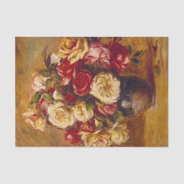 Bouquet of roses, Auguste Renoir Tissue Paper (Front)