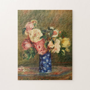 Bouquet of Roses by Renoir Impressionist Painting Jigsaw Puzzle