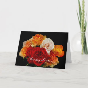 Bouquet of Roses For Love Valentine's Day Holiday Card