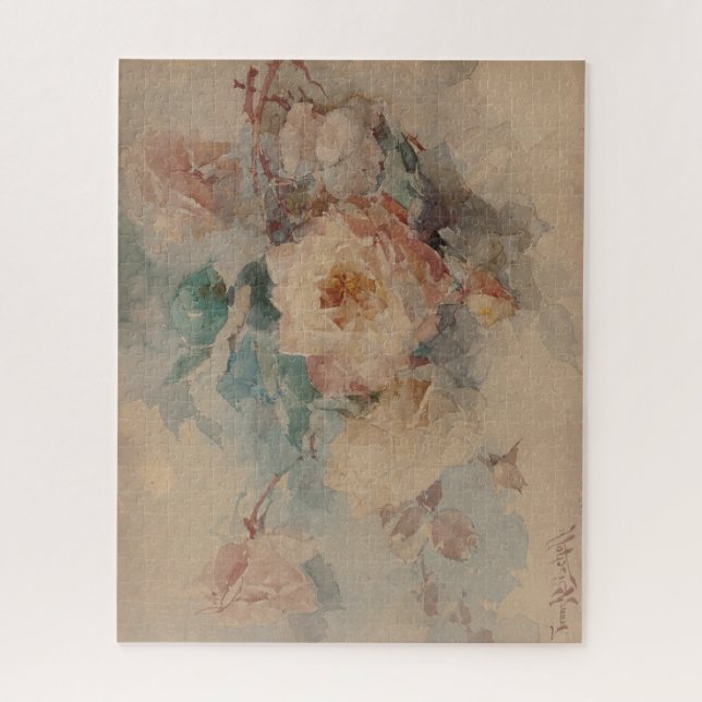 Bouquet of Roses – Franz Bischoff Jigsaw Puzzle (Vertical)