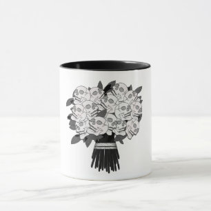 Bouquet of Skull Roses Black & White Gothic Mug