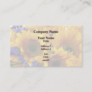 Bouquet of Sunflowers and Purple Statice Business Card