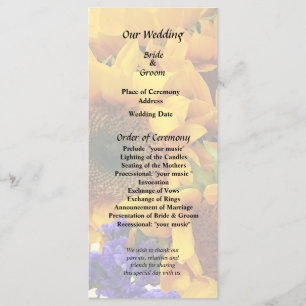 Bouquet of Sunflowers and Purple Statice Program Programme