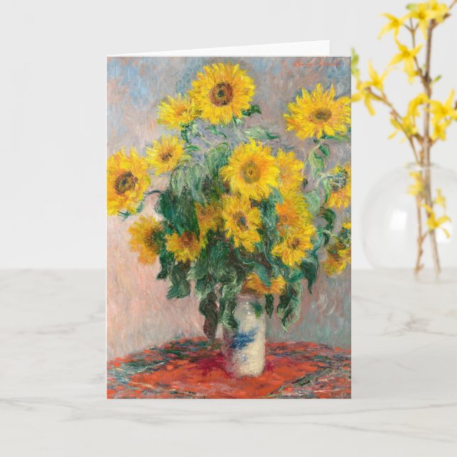 Bouquet of Sunflowers by Claude Monet Card (Yellow Flower)