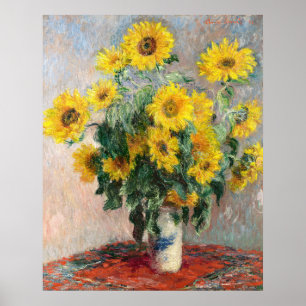 Bouquet of Sunflowers by Claude Monet Classic Poster