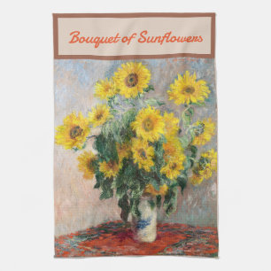 Bouquet of Sunflowers by Claude Monet Classic Tea Towel