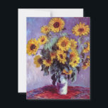 Bouquet of Sunflowers by Claude Monet, Vintage Art<br><div class="desc">Bouquet of Sunflowers (1881) by Claude Monet is a vintage impressionist fine art floral still life painting. Yellow blooming flowers from the garden. A bouquet of summer season sunflower in a vase. About the artist: Claude Monet (1840-1926) was a founder of the French impressionist painting movement with most of his...</div>