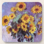 Bouquet of Sunflowers by Claude Monet, Vintage Art Coaster<br><div class="desc">Bouquet of Sunflowers (1881) by Claude Monet is a vintage impressionist fine art floral still life painting. Yellow blooming flowers from the garden. A bouquet of summer season sunflower in a vase. About the artist: Claude Monet (1840-1926) was a founder of the French impressionist painting movement with most of his...</div>