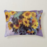 Bouquet of Sunflowers by Claude Monet, Vintage Art Decorative Cushion<br><div class="desc">Bouquet of Sunflowers (1881) by Claude Monet is a vintage impressionist fine art floral still life painting. Yellow blooming flowers from the garden. A bouquet of summer season sunflower in a vase. About the artist: Claude Monet (1840-1926) was a founder of the French impressionist painting movement with most of his...</div>