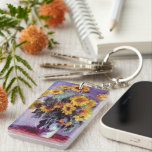 Bouquet of Sunflowers by Claude Monet, Vintage Art Key Ring<br><div class="desc">Bouquet of Sunflowers (1881) by Claude Monet is a vintage impressionist fine art floral still life painting. Yellow blooming flowers from the garden. A bouquet of summer season sunflower in a vase. About the artist: Claude Monet (1840-1926) was a founder of the French impressionist painting movement with most of his...</div>
