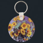 Bouquet of Sunflowers by Claude Monet, Vintage Art Key Ring<br><div class="desc">Bouquet of Sunflowers (1881) by Claude Monet is a vintage impressionist fine art floral still life painting. Yellow blooming flowers from the garden. A bouquet of summer season sunflower in a vase. About the artist: Claude Monet (1840-1926) was a founder of the French impressionist painting movement with most of his...</div>