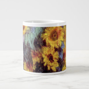 Bouquet of Sunflowers by Claude Monet, Vintage Art Large Coffee Mug