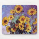 Bouquet of Sunflowers by Claude Monet, Vintage Art Mouse Pad<br><div class="desc">Bouquet of Sunflowers (1881) by Claude Monet is a vintage impressionist fine art floral still life painting. Yellow blooming flowers from the garden. A bouquet of summer season sunflower in a vase. About the artist: Claude Monet (1840-1926) was a founder of the French impressionist painting movement with most of his...</div>