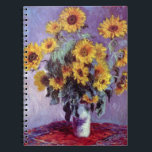 Bouquet of Sunflowers by Claude Monet, Vintage Art Notebook<br><div class="desc">Bouquet of Sunflowers (1881) by Claude Monet is a vintage impressionist fine art floral still life painting. Yellow blooming flowers from the garden. A bouquet of summer season sunflower in a vase. About the artist: Claude Monet (1840-1926) was a founder of the French impressionist painting movement with most of his...</div>