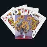 Bouquet of Sunflowers by Claude Monet, Vintage Art Playing Cards<br><div class="desc">Bouquet of Sunflowers (1881) by Claude Monet is a vintage impressionist fine art floral still life painting. Yellow blooming flowers from the garden. A bouquet of summer season sunflower in a vase. About the artist: Claude Monet (1840-1926) was a founder of the French impressionist painting movement with most of his...</div>