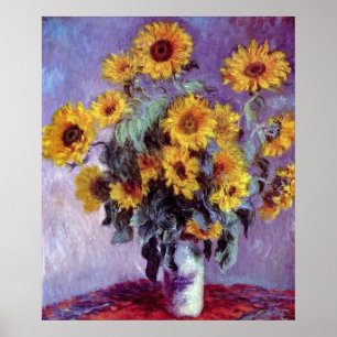 Bouquet of Sunflowers by Claude Monet, Vintage Art Poster