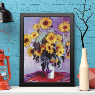 Bouquet of Sunflowers by Claude Monet, Vintage Art Poster