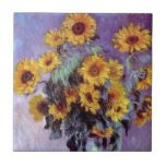 Bouquet of Sunflowers by Claude Monet, Vintage Art Tile<br><div class="desc">Bouquet of Sunflowers (1881) by Claude Monet is a vintage impressionist fine art floral still life painting. Yellow blooming flowers from the garden. A bouquet of summer season sunflower in a vase. About the artist: Claude Monet (1840-1926) was a founder of the French impressionist painting movement with most of his...</div>