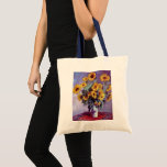 Bouquet of Sunflowers by Claude Monet, Vintage Art Tote Bag<br><div class="desc">Bouquet of Sunflowers (1881) by Claude Monet is a vintage impressionist fine art floral still life painting. Yellow blooming flowers from the garden. A bouquet of summer season sunflower in a vase. About the artist: Claude Monet (1840-1926) was a founder of the French impressionist painting movement with most of his...</div>