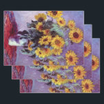 Bouquet of Sunflowers by Claude Monet, Vintage Art Wrapping Paper Sheet<br><div class="desc">Bouquet of Sunflowers (1881) by Claude Monet is a vintage impressionist fine art floral still life painting. Yellow blooming flowers from the garden. A bouquet of summer season sunflower in a vase. About the artist: Claude Monet (1840-1926) was a founder of the French impressionist painting movement with most of his...</div>