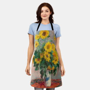Bouquet of Sunflowers by Monet Impressionist Art Apron
