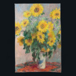 Bouquet of Sunflowers by Monet Impressionist Art Tea Towel<br><div class="desc">Classic Masterpieces - Monets Impressionist Painting Series - Bouquet of Sunflowers</div>