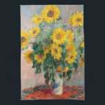 Bouquet of Sunflowers by Monet Impressionist Art Tea Towel<br><div class="desc">Classic Masterpieces - Monets Impressionist Painting Series - Bouquet of Sunflowers</div>