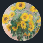 Bouquet of Sunflowers by Monet Impressionist Classic Round Sticker<br><div class="desc">Classic Masterpieces - Monets Impressionist Painting Series - Bouquet of Sunflowers</div>
