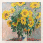 Bouquet of Sunflowers by Monet Impressionist Glass Coaster<br><div class="desc">Classic Masterpieces - Monets Impressionist Painting Series - Bouquet of Sunflowers</div>