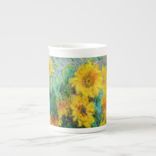Bouquet of Sunflowers Claude Monet      Bone China Mug (Front)