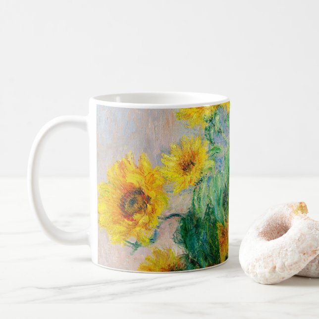 Bouquet of Sunflowers Claude Monet       Coffee Mug (With Donut)