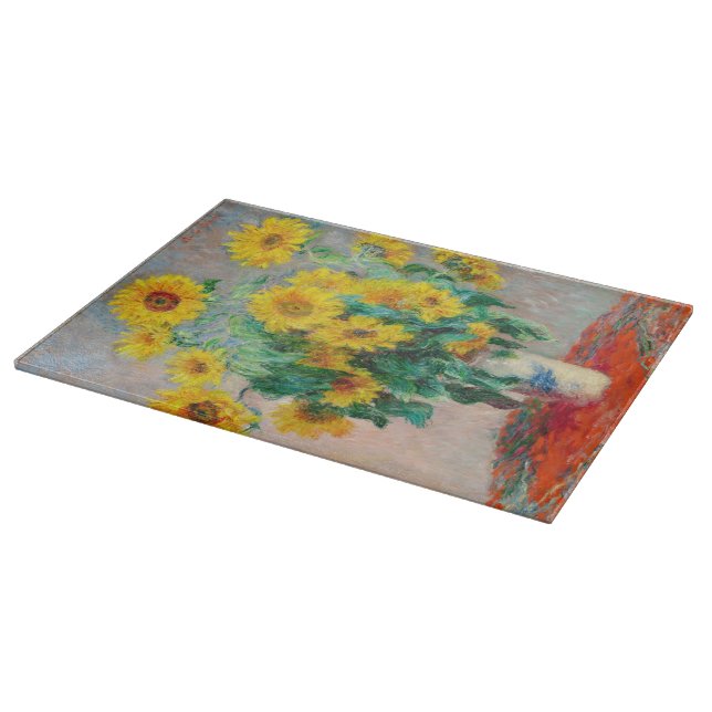 Bouquet of Sunflowers Claude Monet    Cutting Board (Corner)
