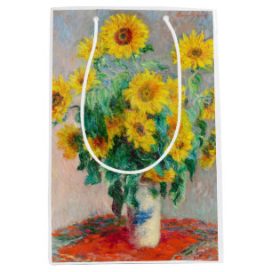 Bouquet of Sunflowers Claude Monet Medium Gift Bag
