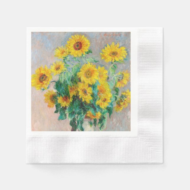 Bouquet of Sunflowers Claude Monet    Napkin (Front)