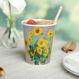 Bouquet of Sunflowers Claude Monet   Paper Cups
