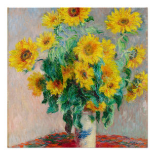 Bouquet of Sunflowers Claude Monet    Poster