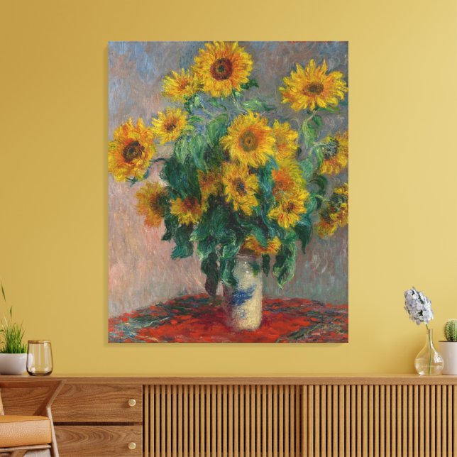 Bouquet of Sunflowers Monet Canvas Print (Insitu(LivingRoom))