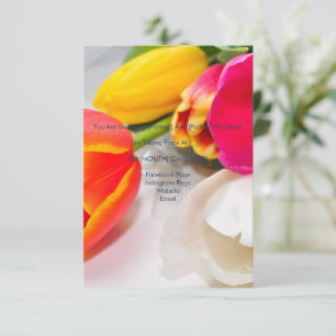 Bouquet of tulip wedding invitation