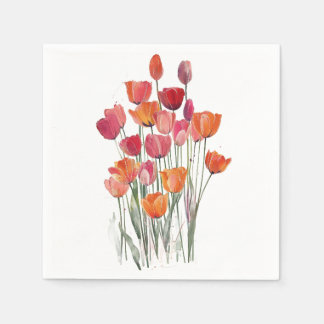 Bouquet of tulips napkins