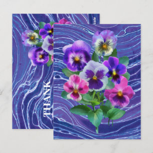 Bouquet of Violets Pansy Flowers THANK YOU Postcard
