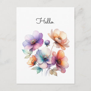 Bouquet of Watercolor Flowers Customisable Postcard