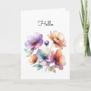 Bouquet of Watercolor Flowers Greeting Card
