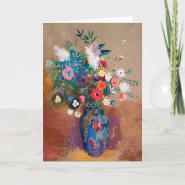 Bouquet Of Wild Field Flowers - Odilon Redon Card (Front)
