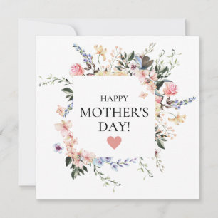 Bouquet Pink Personalised Mother's day Greeting Invitation