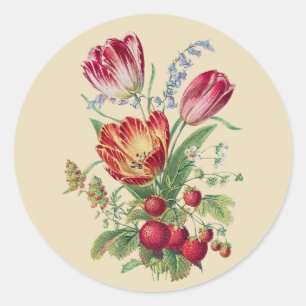 Bouquet - Tulips Classic Round Sticker