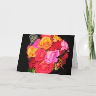 Bouquet with butterfly card