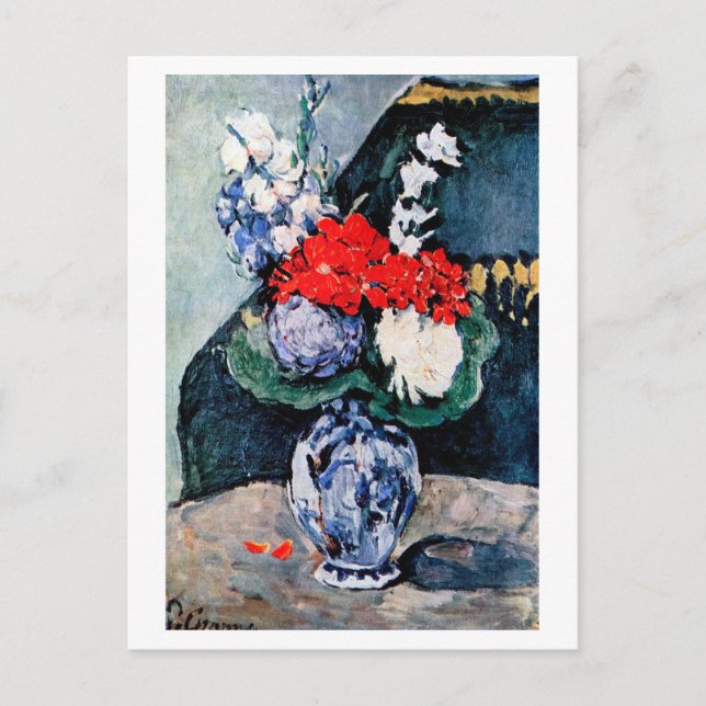 Bouquet with Little Delft, Paul Cezanne Postcard (Front)