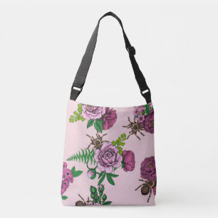 Bouquets and tarantula crossbody bag