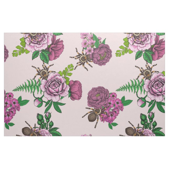 Bouquets and tarantula fabric (Fat Quarter)