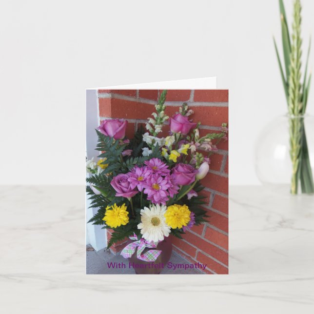 Bouquets of Flowers, Heartfelt Sympathy, Her Card (Front)